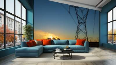 Sunrise over Lethabo Coal Power Station  Wall mural