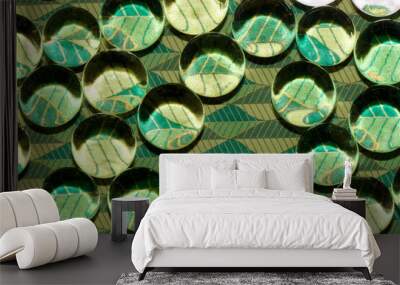 abstract retro modern jungle wallpaper with wallpaper and glass balls that reflect colors, creative vitange wallpaper Wall mural