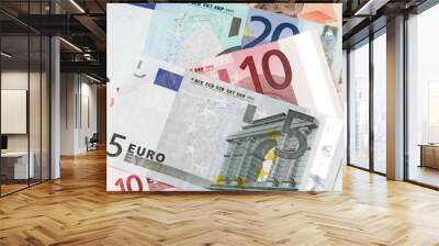 Colorful euro banknotes, close-up Wall mural