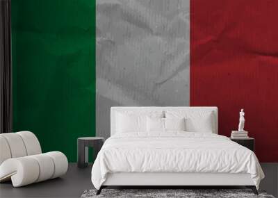 Italy, italian flag on concrete textured background Wall mural