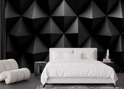 Panoramic black triangles mosaic background futuristic style Wall mural