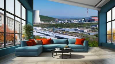 Panoramic view of Nuclear power plant Mochovce. Wall mural