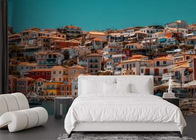 Parga, a beautiful greek city along the Ionic Sea coast. Wall mural