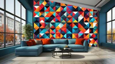 abstract geometric patchwork illustration Wall mural