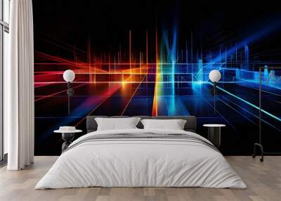 dense geometry of laser lines Wall mural