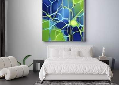 Artificial intelligence symbolized in a minimalist abstract wallpaper illustration, AI generated Wall mural