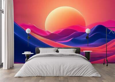 simple illustration enhanced by a background showcasing rich textures and smooth gradients Wall mural