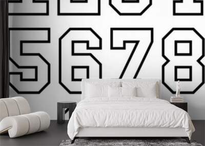 Vector illustration of the college jersey team numbers Wall mural