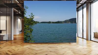 summer at a beautiful big blue lake and a small inland in germany Wall mural