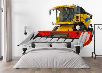 Modern agricultural combine isolated on a white background Wall mural