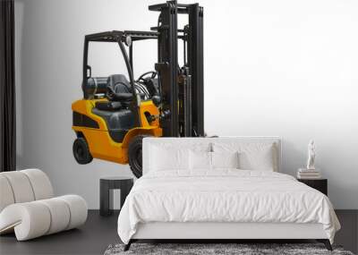 Powerful electric forklift isolated on a white background Wall mural