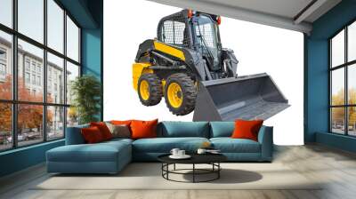 Skid steer loader isolated on a white background Wall mural