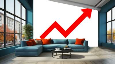 Growing business red arrow on white, Profit red arrow, Vector illustration.Business concept, growing chart. Concept of sales symbol icon with arrow moving up. Economic Arrow With Growing Trend. Wall mural