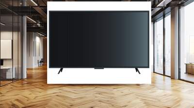 tv flat screen lcd, plasma, tv mock up. black hd monitor mockup. modern video panel black flatscreen Wall mural