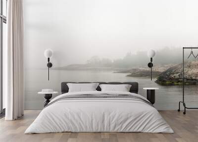 Coastal region during a foggy morning Wall mural