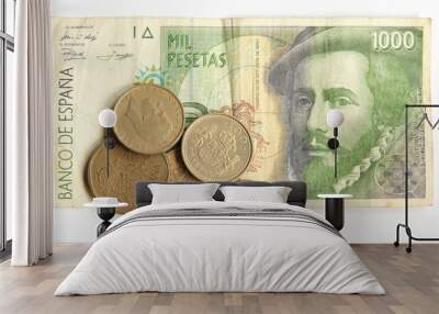 old spanish pesetas Wall mural