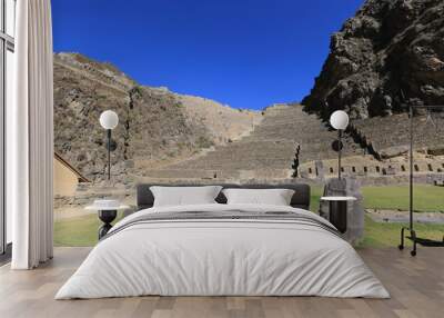 Ruins of the fortifications of Ollantaytambo Wall mural