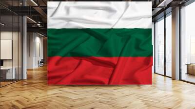 Bulgaria flag on a silk drape waving Wall mural