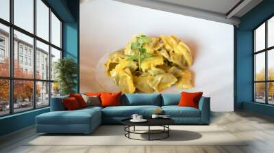 traditional italian agnolotti pasta in a plate in a restaurant Wall mural