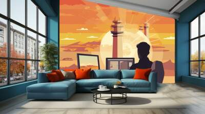 International air traffic controller day Wall mural