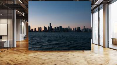 miami skyline at sunset Wall mural