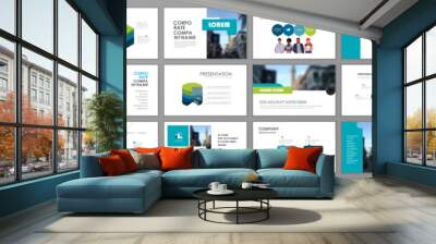 Brochure layout design template set Wall mural