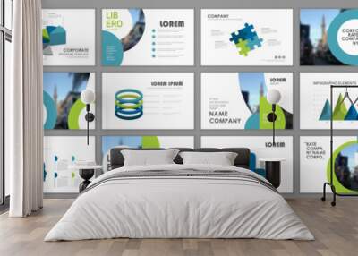 Business presentation slides templates Wall mural