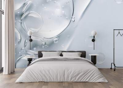 Close up of a Clear liquid cosmetic product for skin. Gel texture with bubbles Wall mural