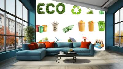 ecology icons set Wall mural