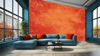 red Chinese Oriental pattern background Wall mural