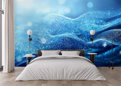 abstract blue background with particles Wall mural