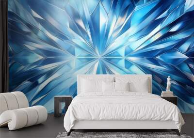 background of glass abstract blue background with rays glass texture Wall mural