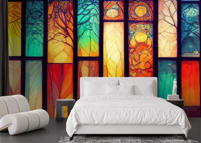 Beautiful stained glass windows Wall mural