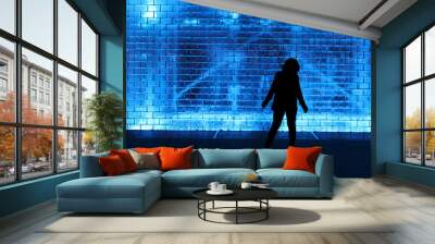 Bright Blue Wall Wall mural