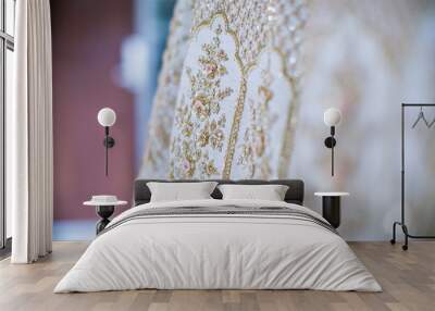 Indian bride's wedding dress and fabric Wall mural