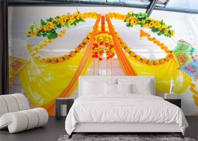 Indian Hindu wedding and pre wedding ceremonies traditional decorations Wall mural