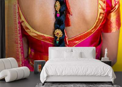 South Indian Tamil bride's wedding traditional braid plait Wall mural