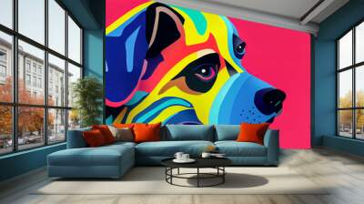 Portrait of a dog in pop art style. Wall mural