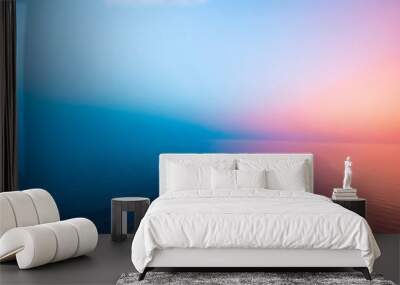 simple blue pink gradient pastel abstract blurred color gradient background Wall mural