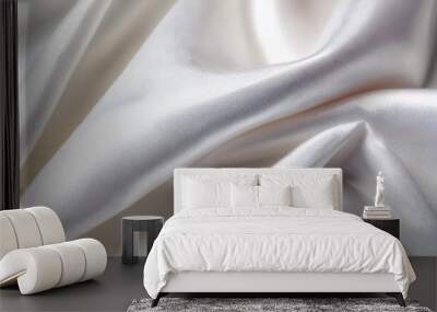 white fabric with wrinkles and folds smooth surface banner Wall mural