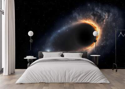 Black holes in the universe, scientific and technological background, abstract background of the universe Wall mural