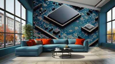 Chip circuit board design, components and components, GPU, artificial intelligence chip design, digital life, technology and business Wall mural