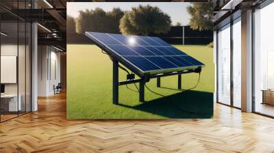 Solar panels on grasslands, clean energy, environmental protection, carbon neutrality Wall mural