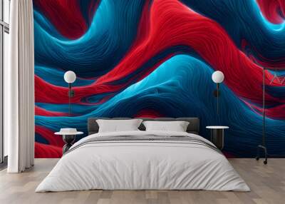 The abstract background composed of blue and red liquid wave shapes is full of artistic sense Wall mural