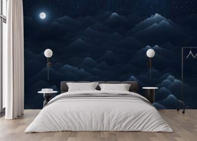 The night sky of the universe, rings and galaxies, abstract background of science and technology Wall mural