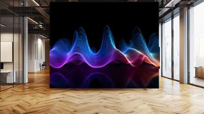 Colorful soundwave 3d art for sound designers Wall mural