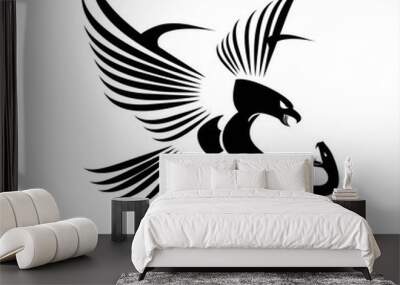 Eagle and viper, eagle vs snake, predator and prey;  Wall mural