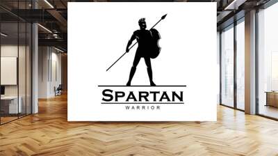 Sparta soldier warrior holding spear and shield Wall mural