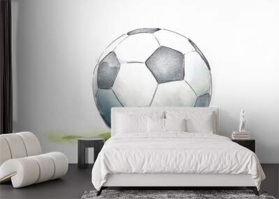 soccer ball on green grass Wall mural