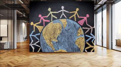 Group of people around the world Wall mural